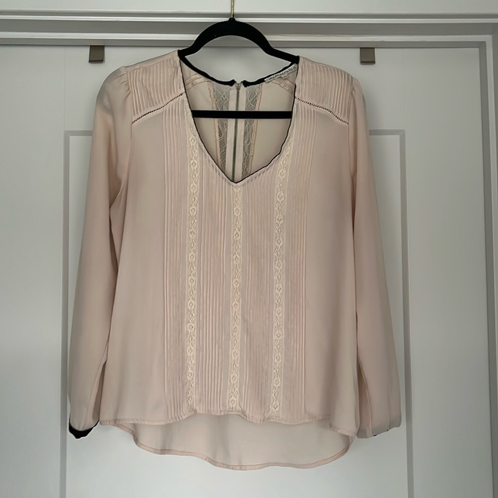 Daniel Rainn lace panel blouse